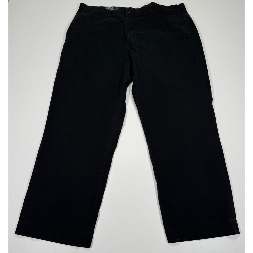 VTG Polo Ralph Lauren Preston Pant Mens Chino 40x30 Black‎ Green Pony Y2K Skater